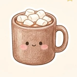 แก้วโกโก้ร้อนหน้ายิ้ม